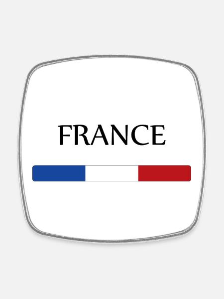 france - Square fridge magnet - white