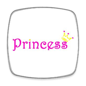 Prinzessin Glitzer Krone - Viereckiger Kühlschrankmagnet - Weiß - Vorne