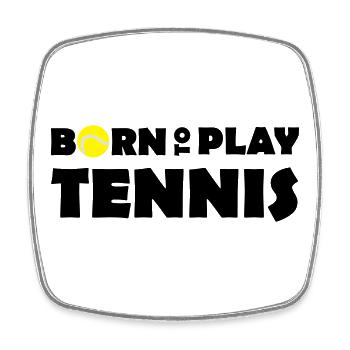 Born to play Tennis - Magnet carré - blanc - Devant