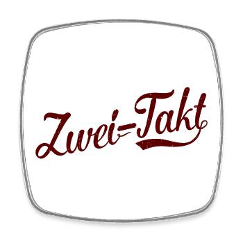 zweitakt / 2takt Schriftzug - Viereckiger Kühlschrankmagnet - Weiß - Vorne