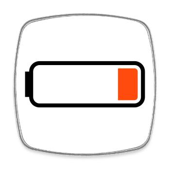 Battery low - Square fridge magnet - white - Front