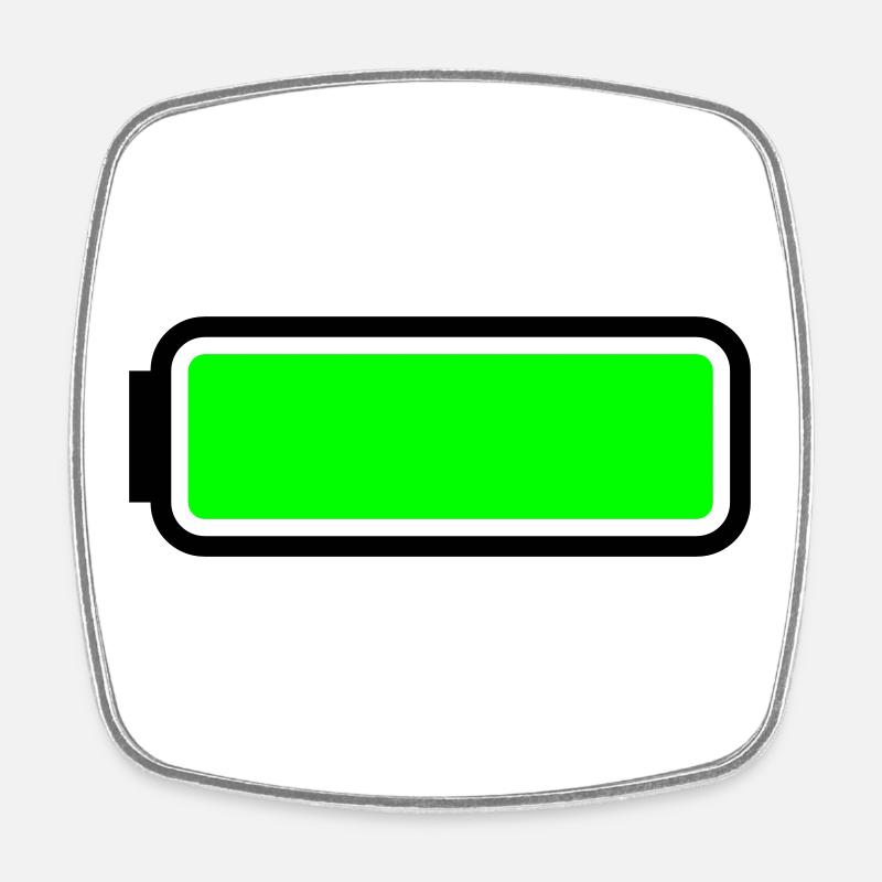 Battery full - Square fridge magnet - white