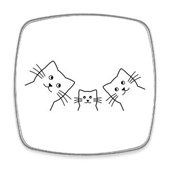 Cat family cats - Square fridge magnet - white - Front