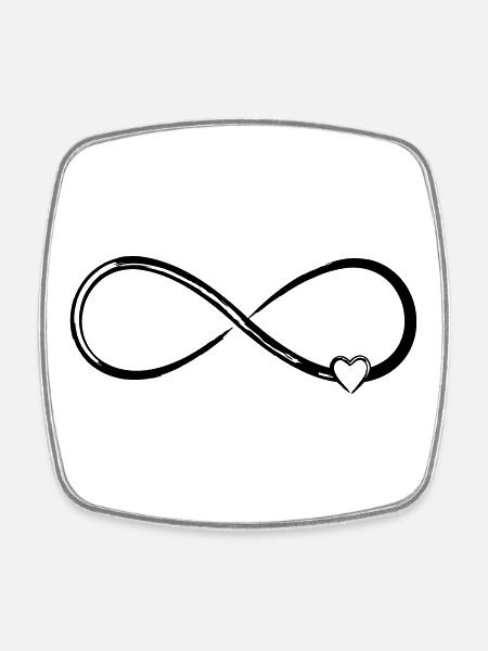Unendlichkeitzeichen Symbol Liebe - Viereckiger Kühlschrankmagnet - Weiß