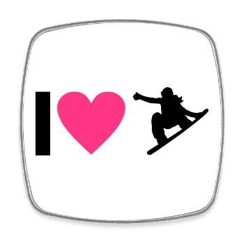 Snowboard - Viereckiger Kühlschrankmagnet - Weiß - Vorne