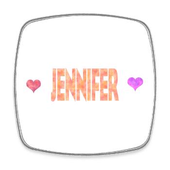 Jennifer - Magnet carré - blanc - Devant