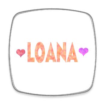 Loana - Square fridge magnet - white - Front