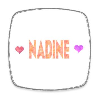 Nadine - Square fridge magnet - white - Front