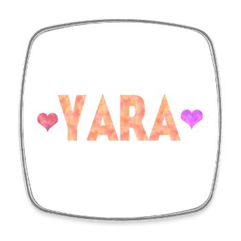 Yara - Magnet carré - blanc - Devant