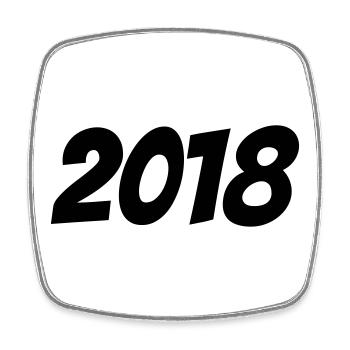 2018 - Square fridge magnet - white - Front