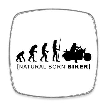 natural born biker - Viereckiger Kühlschrankmagnet - Weiß - Vorne