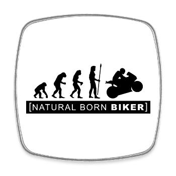 natural born biker - Viereckiger Kühlschrankmagnet - Weiß - Vorne
