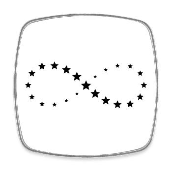 Stern Sterne Unendlichkeit Zeichen Geschenk Glück - Viereckiger Kühlschrankmagnet - Weiß - Vorne