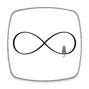 Infinity cat gift Cats love sign - Square fridge magnet - white - Front