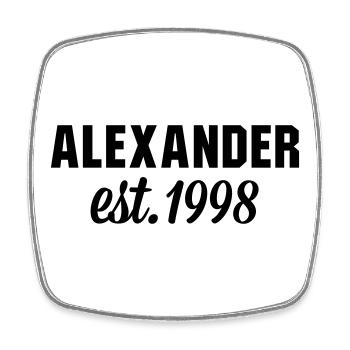 Alexander est 1998 - Viereckiger Kühlschrankmagnet - Weiß - Vorne