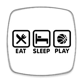 Eat Sleep Play Basketball - Viereckiger Kühlschrankmagnet - Weiß - Vorne