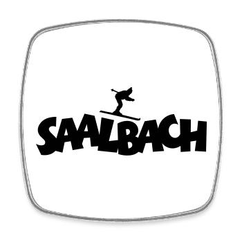 Saalbach Österreich Ski Skifahrer - Viereckiger Kühlschrankmagnet - Weiß - Vorne