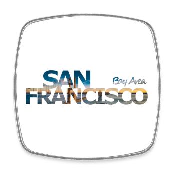 Région de la baie de San Francisco - cadeau - Magnet carré - blanc - Devant