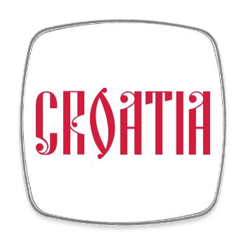 KROATIEN Croatia Hrvatska - Viereckiger Kühlschrankmagnet - Weiß - Vorne