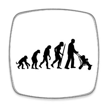 The development of the super-daddy - Square fridge magnet - white - Front