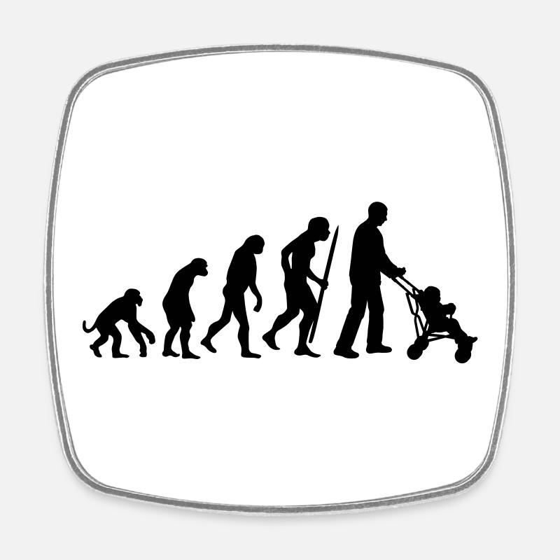 Evolution of the super dad - Square fridge magnet - white