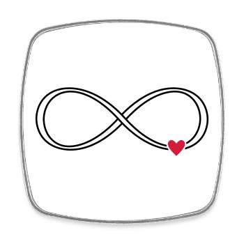 Infinity heart sign symbol gift love - Square fridge magnet - white - Front