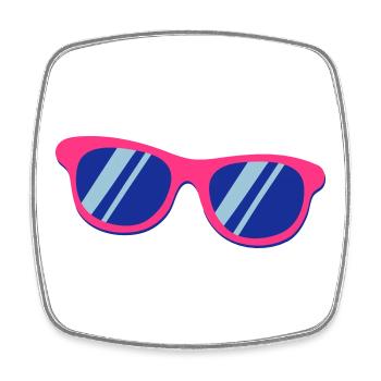Pink Blaue Sonnenbrille Pop Art Retro - Viereckiger Kühlschrankmagnet - Weiß - Vorne