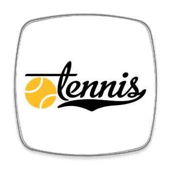Tennis - Viereckiger Kühlschrankmagnet - Weiß - Vorne