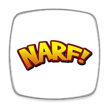 NARF! - Viereckiger Kühlschrankmagnet - Weiß - Vorne