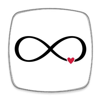 Signe infini coeur cadeau d'amour - Magnet carré - blanc - Devant