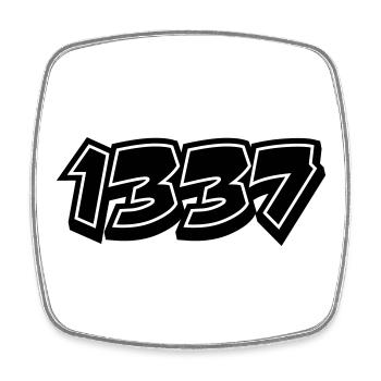 leet Noob N00b 1337 - Square fridge magnet - white - Front