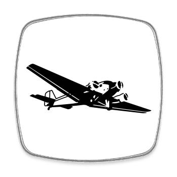 Ju-52 - Viereckiger Kühlschrankmagnet - Weiß - Vorne