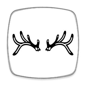 Rentier Geweih Hirsch Silhouette Weihnachten - Viereckiger Kühlschrankmagnet - Weiß - Vorne