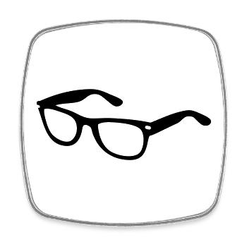 sunglasses - Square fridge magnet - white - Front