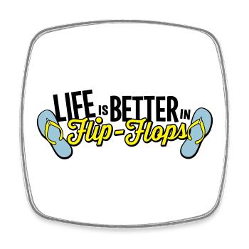 life is better in flop flops - beach sommer party - Viereckiger Kühlschrankmagnet - Weiß - Vorne