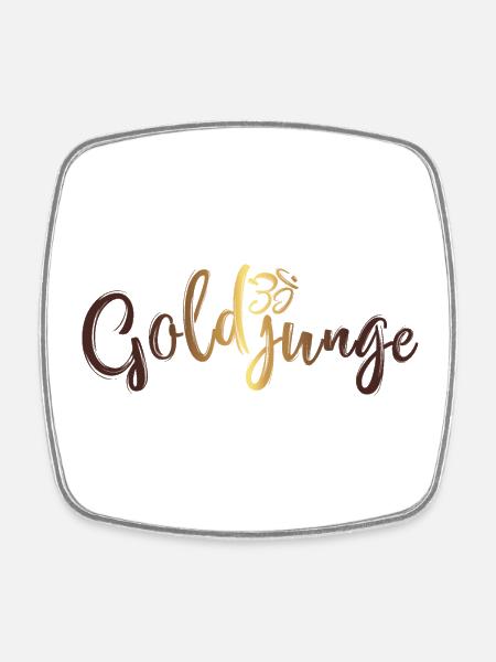 Goldjunge Basic Gold - Viereckiger Kühlschrankmagnet - Weiß