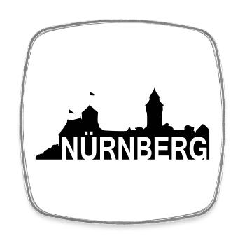 Nuremberg - roil © - Nuremberg avec la silhouette - Magnet carré - blanc - Devant