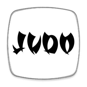 Judo - Viereckiger Kühlschrankmagnet - Weiß - Vorne