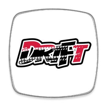 Drift Motorsport - Viereckiger Kühlschrankmagnet - Weiß - Vorne