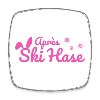 Apres Ski Rabbit Ski Après Ski Party Snow pink - Square fridge magnet - white - Front