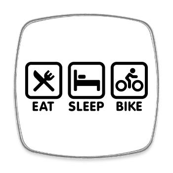Eat sleep bike - Viereckiger Kühlschrankmagnet - Weiß - Vorne