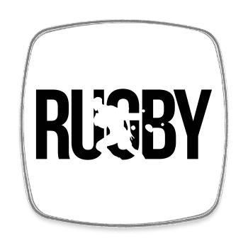 rugby - Viereckiger Kühlschrankmagnet - Weiß - Vorne