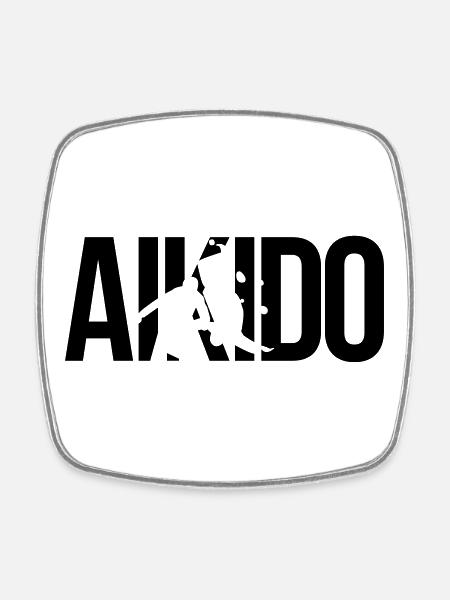 aikido - Magnet carré - blanc