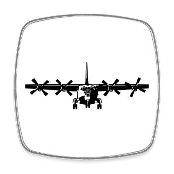 Antonov 12 - Viereckiger Kühlschrankmagnet - Weiß - Vorne