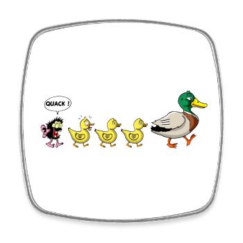 The Ugly Duckling - Square fridge magnet - white - Front