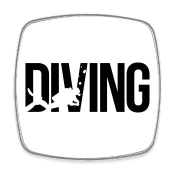 diving Tauchen - Viereckiger Kühlschrankmagnet - Weiß - Vorne