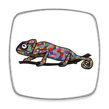 Chameleon - Square fridge magnet - white - Front