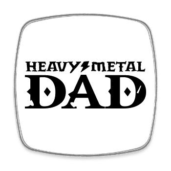 heavy metal dad - Square fridge magnet - white - Front