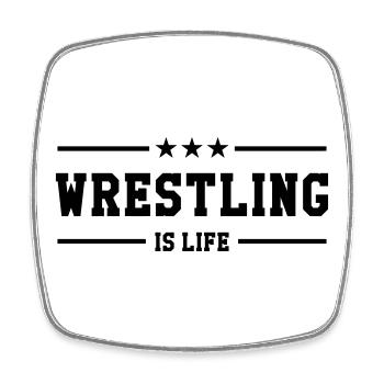 Wrestling is life - Square fridge magnet - white - Front