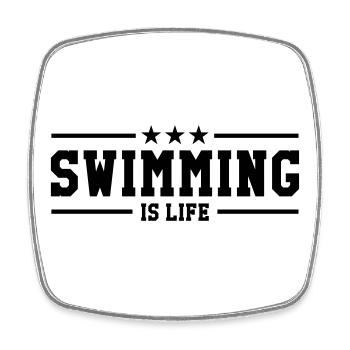 swimming is life ! - Magnet carré - blanc - Devant